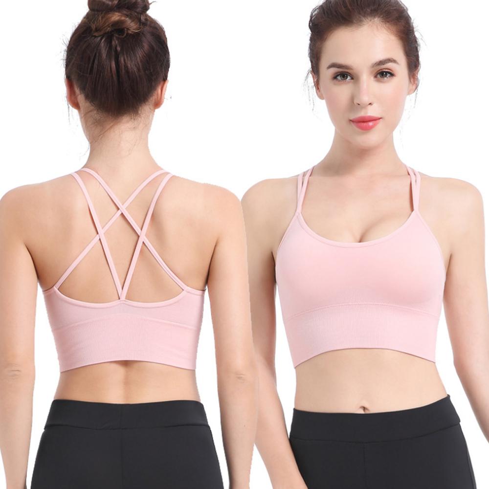 Sport Bras Padded Cross Cropped Bras for Yoga Fitness