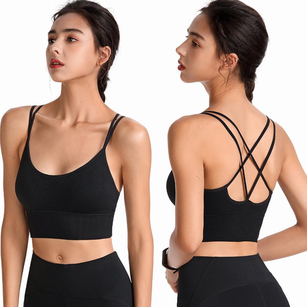 Sport Bras Padded Cross Cropped Bras for Yoga Fitness