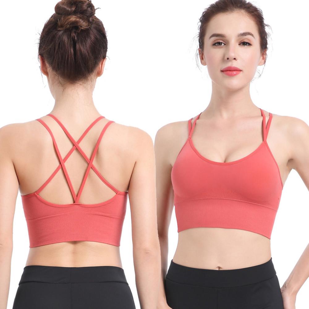 Sport Bras Padded Cross Cropped Bras for Yoga Fitness