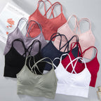 Sport Bras Padded Cross Cropped Bras for Yoga Fitness