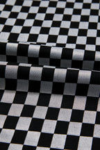Checker Textured Patchwork Drawstring Waist Pants
