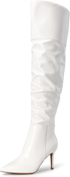 Women's Over-the-Knee Stiletto Boots with Inner Zip, 3" Heel