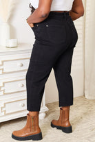 Women's Jeans Judy Blue Full Size High Waist Wide Raw Hem Cropped Jeans