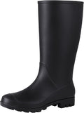 Women's Tall Waterproof Rubber Rain Boots, Knee High