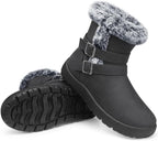 Women's Waterproof Fur Lined Snow Ankle Boots, Slip-On