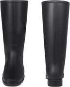 Women's Tall Waterproof Rubber Rain Boots, Knee High