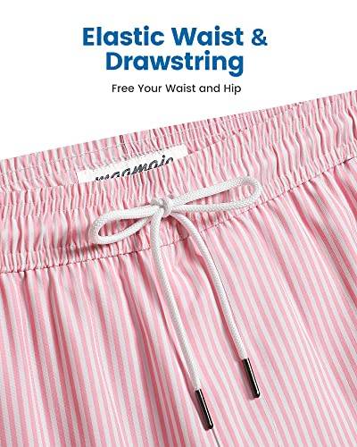 Mens Swim Trunks Compression Liner Quick Dry Zipper Pockets - VacationGrabs