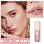 6PCS Hydrating Lip Gloss Neutral Nude Nourishing Glossy - VacationGrabs