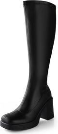 Women's Knee High Gogo Boots with Chunky Platform Heel