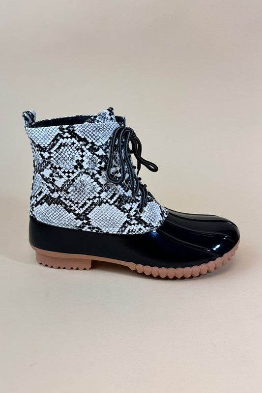 Womens Lace Up Rain Boots in 2 Color Options - VacationGrabs