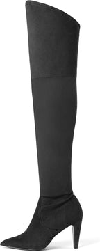 Women's Stretch Over the Knee Boots, 3.7" Heel, Pointed Toe