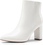 Women's Chunky Heel Ankle Boots with Faux Fur Lining