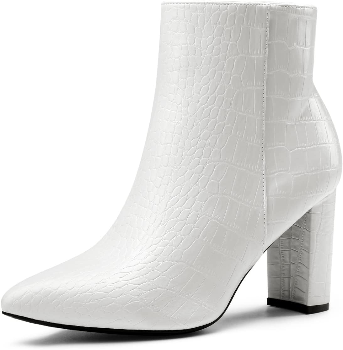 Women's Chunky Heel Ankle Boots with Faux Fur Lining