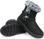 Women's Waterproof Fur Lined Snow Ankle Boots, Slip-On