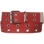 Double Grommet Canvas Punk Web Eyelet Belt – Unisex 1.5"