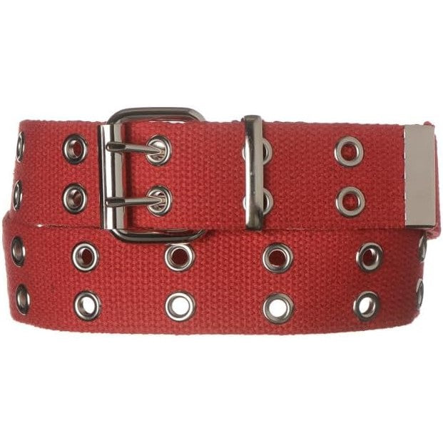 Ceinture unisexe en toile style punk à double œillet – 3,8 cm