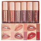6PCS Hydrating Lip Gloss Neutral Nude Nourishing Glossy - VacationGrabs