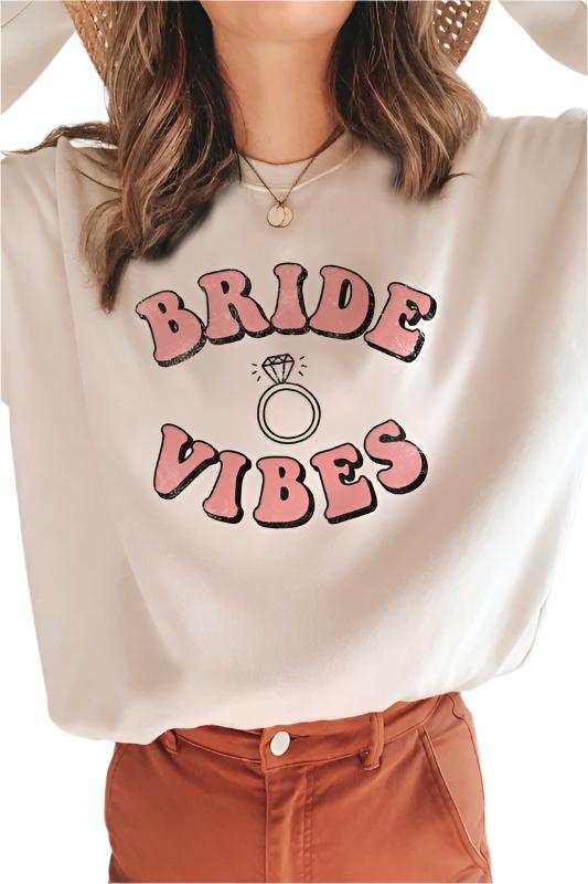 Women's Sweatshirts & HoodiesPlus Size - Bride Vibes Graphic Sweatshirt - VacationGrabs