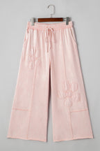 Floral Patch Mineral Wash Terry Knit Pants