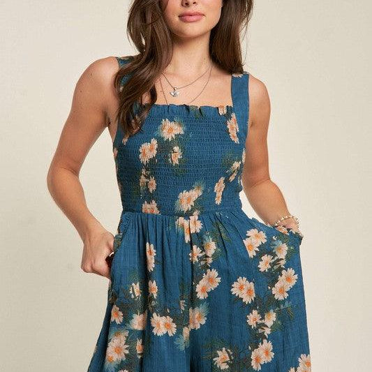 Women's Jumpsuits & Rompers Floral Printed Ruffle Detail Jumpsuit