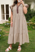 Nadia Flutter Sleeve Maxi PLUS Dress