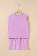 Mineral Wash Tank Top and Lined Split Skirt Set