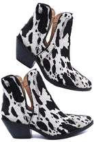 Women's Shoes - BootsWestern Cut Out Animal Hair Booties - VacationGrabs