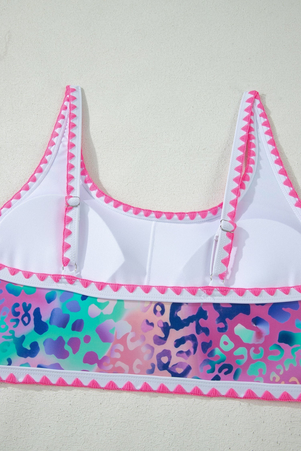 Ensemble de bikini taille haute léopard à bordure fantaisie