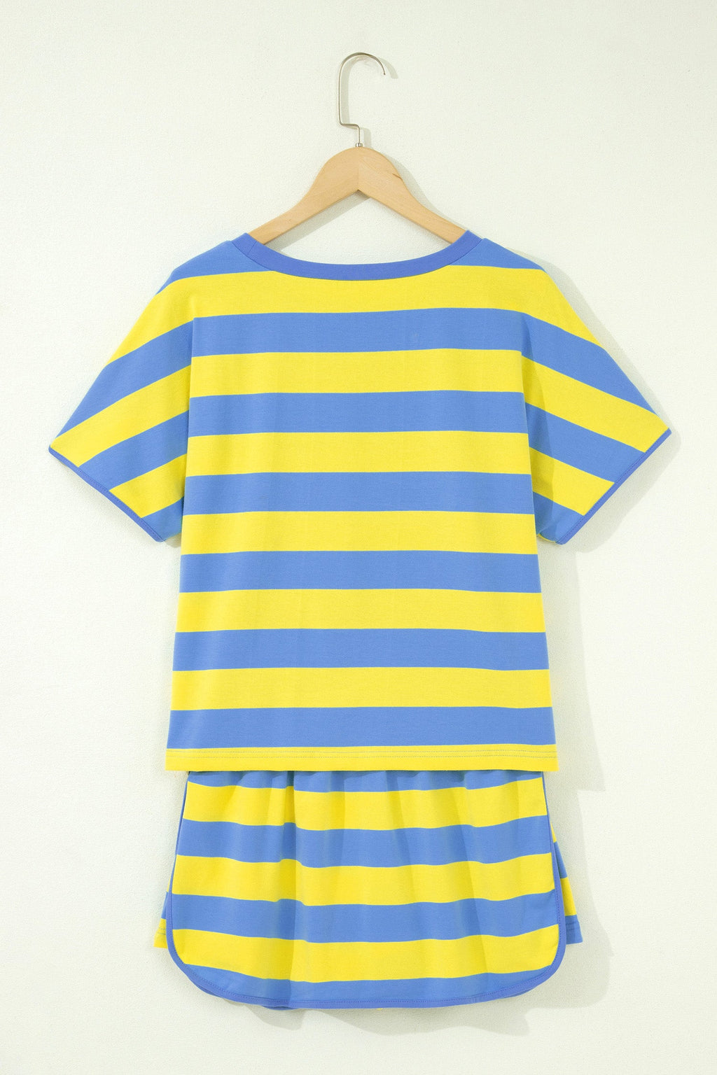 Stripe Dolman Tee & Drawstring Skort Athletic Set