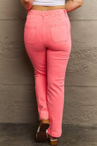 Women's Jeans RISEN Kenya Full Size High Waist Side Twill Straight Jeans