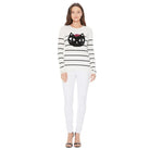 Cute Cat Face Jacquard Sweater Pull Over