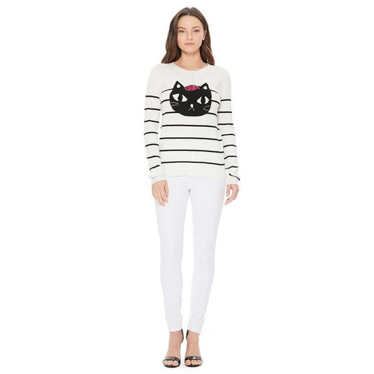 Cute Cat Face Jacquard Sweater Pull Over