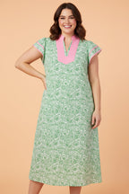 Plus Size Floral Flutter Sleeve Kaftan Maxi Dress