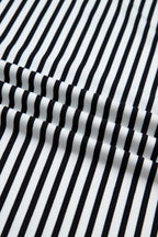 Plus Size Stripe Tie Waist Straight Pants