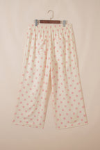 Polka Dot Patch Pocket Wide Leg Pants