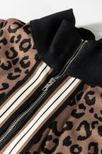 Leopard Quarter Zip Top & Mini Skirt Set