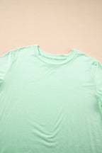 Plus Size Solid Rolled Short Sleeve T-Shirt