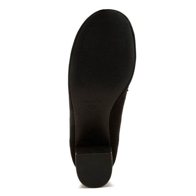 Astra Block Heel Genuine Suede Loafers - VacationGrabs