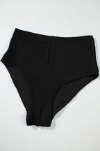 Colorblock Corded Top & High Waist Bikini Set
