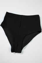 Colorblock Corded Top & High Waist Bikini Set