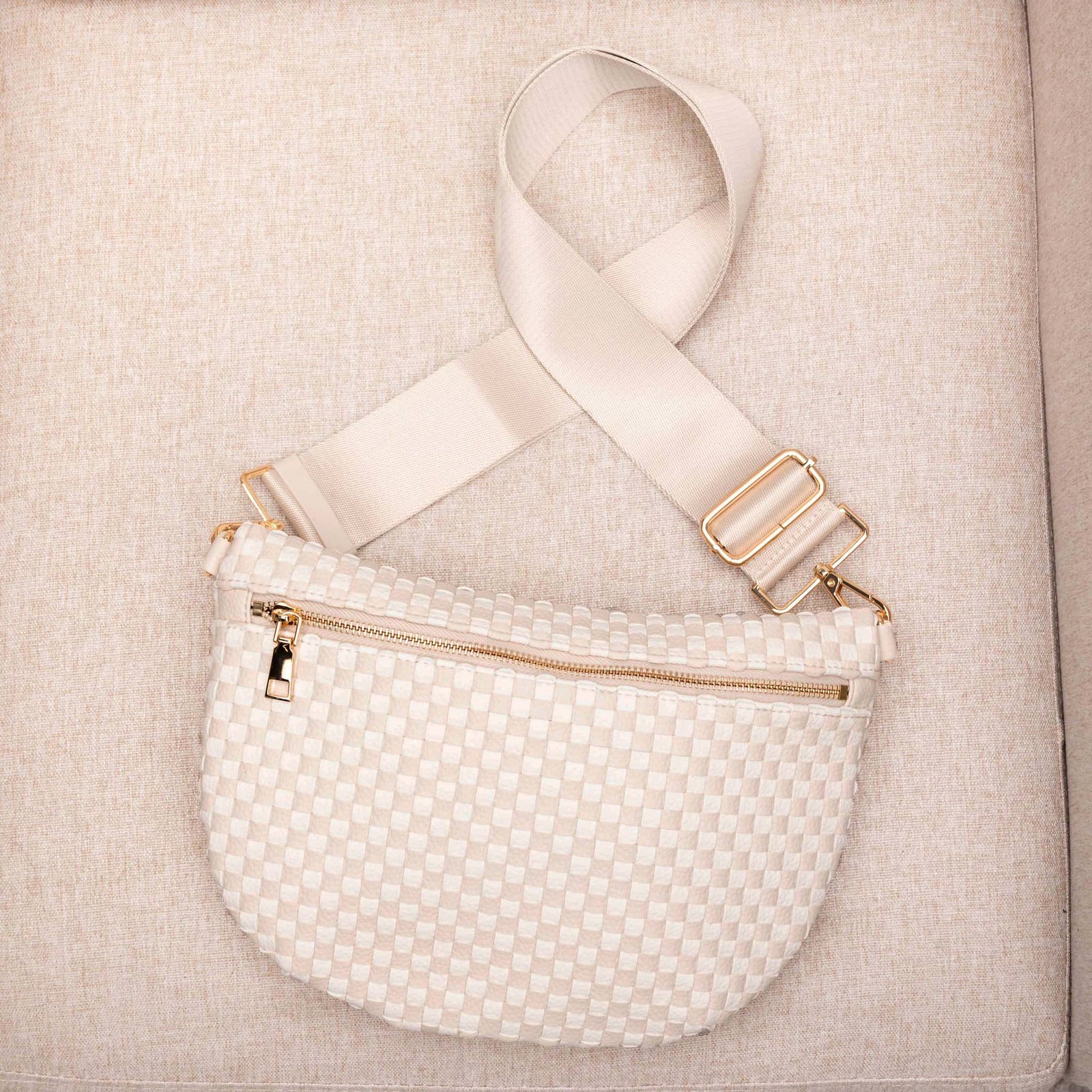 Layla Woven Checkered Crossbody Sling Bag