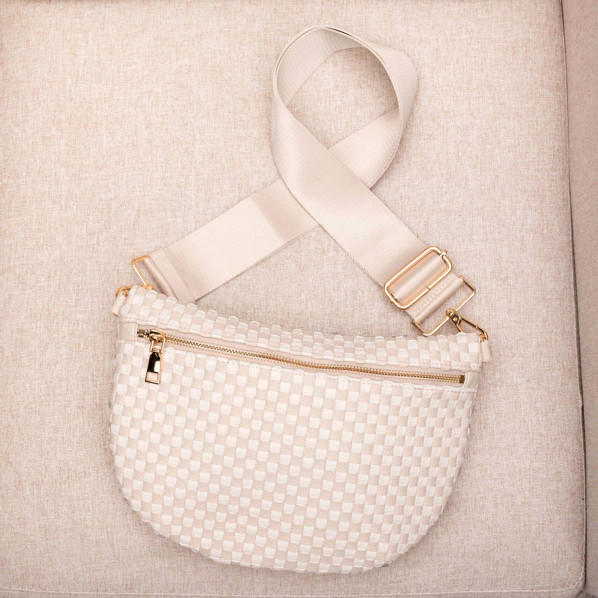 Layla Woven Checkered Crossbody Sling Bag