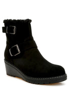 Women's Shoes - BootsBig horn Faux Fur Harness Boots - VacationGrabs