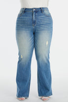 Women's Jeans BAYEAS Full Size Ultra High-Waist Gradient Bootcut Jeans