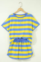 Stripe Dolman Tee & Drawstring Skort Athletic Set