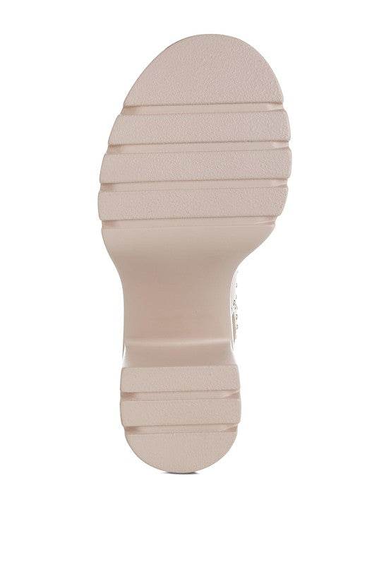 Nambo Stud Embellished Block Heel Sandals - VacationGrabs