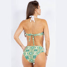 Two Piece Floral Prints Criss Cross Halter Bikini - VacationGrabs
