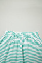 Stripe Oversized Mock Neck Sweatshirt & Shorts Set