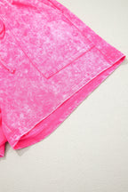 Mineral Wash Top & Drawstring Shorts Set