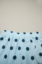 Polka Dot Ribbed Trim Tank & Mini Skort Set